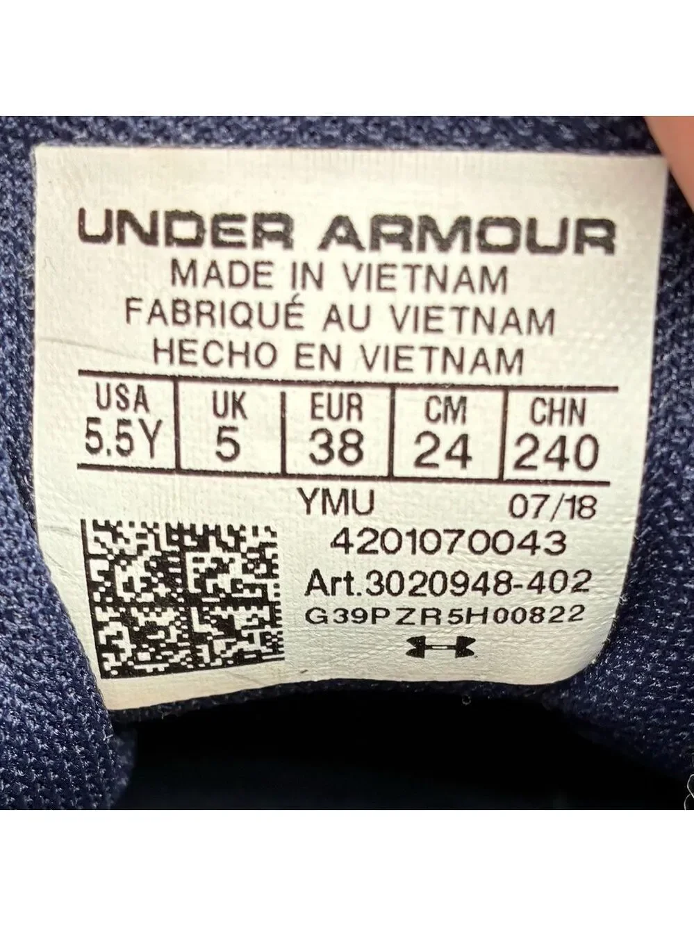 Under Armour Jet 2018 Mid Sneakers Youth 5.5 GS Team Royal Blue 3020948-402